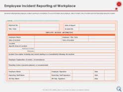 Employee incident reporting at workplace location ppt presentation templates