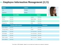 Employee information management department nationality ppt powerpoint graphics