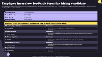 Employee Interview Feedback Form For Hiring Candidate