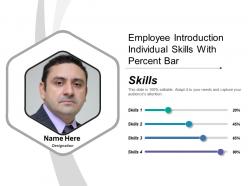 Employee introduction individual skills with percent bar