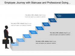 Employee Journey With Staircase And Professional Going Upward
