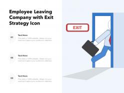 Employee leaving company with exit strategy icon
