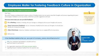 Employee Mailer For Fostering Feedback Culture In Organization Training Ppt