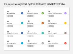 Employee management system dashboard with different tabs