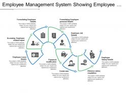 Employee management system showing employee details and job details