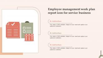 Employee Management Work Plan Report Icon For Service Business