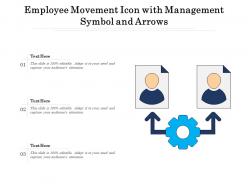 Employee movement icon with management symbol and arrows