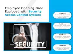 Employee opening door equipped with security access control system