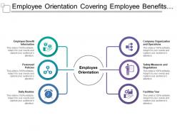 Employee orientation covering employee benefits personnel policies daily routine