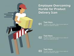 Employee overcoming hurdle for product delivery icon