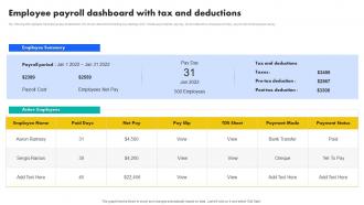 Employee Payroll Dashboard With Tax And Deductions