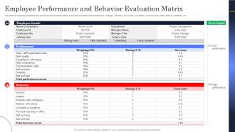 Employee Performance And Behavior Evaluation Matrix