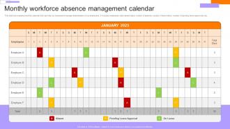 Employee Performance Evaluation Monthly Workforce Absence Management Calendar