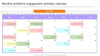 Employee Performance Evaluation Monthly Workforce Engagement Activities Calendar
