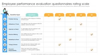 Employee Performance Evaluation Questionnaires Performance Evaluation Strategies For Employee