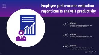 Employee Performance Evaluation Report Icon To Analysis Productivity