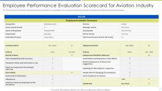 Employee Performance Evaluation Scorecard For Aviation Industry