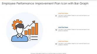 Employee Performance Improvement Plan Icon With Bar Graph