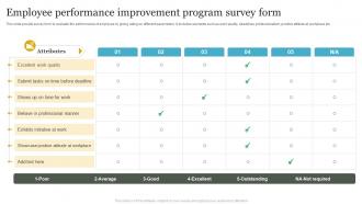 Employee Performance Improvement Program Survey Form