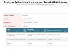 Employee performance improvement report with outcomes