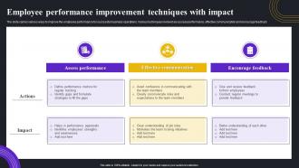 Employee Performance Improvement Techniques With Impact
