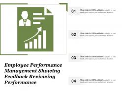 Employee performance management showing feedback reviewing performance