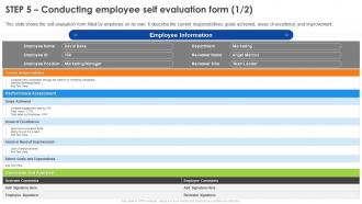 Employee Performance Review Process Step 5 Conducting Employee Self Evaluation Form