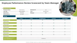 Employee Performance Review Scorecard By Team Manager