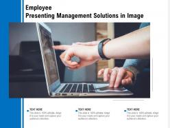 Employee presenting management solutions in image
