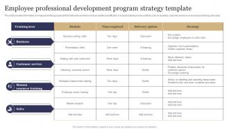 Employee Professional Development Program Strategy Template