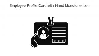 Employee Profile Card With Hand Monotone Icon In Powerpoint Pptx Png And Editable Eps Format