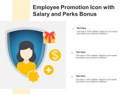 Employee promotion icon with salary and perks bonus