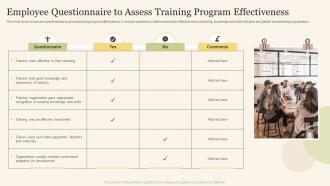 Employee Questionnaire To Assess Training Program Effectiveness
