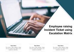 Employee raising incident ticket using escalation matrix