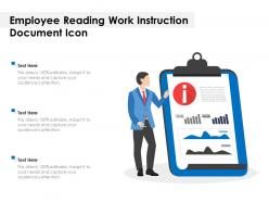 Employee reading work instruction document icon