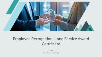 Employee Recognition Long Service Award Certificate PPT Presentation AT