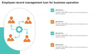Employee Record Management Icon For Business Operation