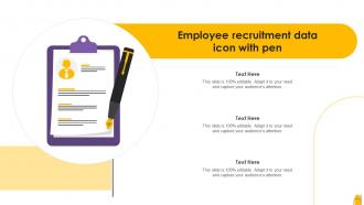 Employee Recruitment Data Icon With Pen