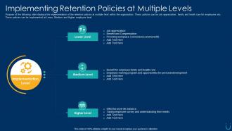 Employee retention plan implementing retention policies at multiple levels