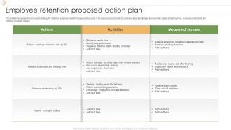 Employee Retention Proposed Action Plan