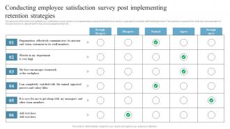 Employee Retention Strategies Conducting Employee Satisfaction Survey Post Implementing