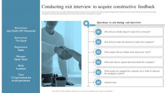 Employee Retention Strategies Conducting Exit Interview To Acquire Constructive Feedback