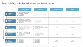 Employee Retention Strategies Team Building Activities To Improve Employees Morale