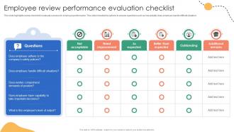 Employee Review Performance Evaluation Checklist