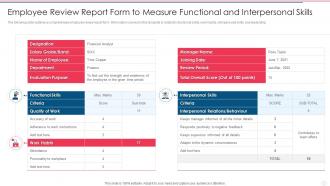 Employee Review Report Form To Measure Functional And Interpersonal Skills