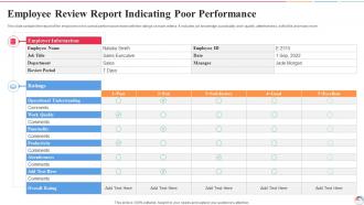 Employee Review Report Indicating Poor Performance
