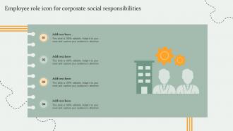 Employee Role Icon For Corporate Social Responsibilities