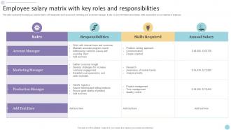 Employee Salary Matrix With Key Roles And Responsibilities