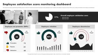 Employee Satisfaction Score Monitoring Dashboard Developing Value Proposition For Talent Management