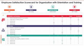 Employee scorecard satisfaction scorecard for organization